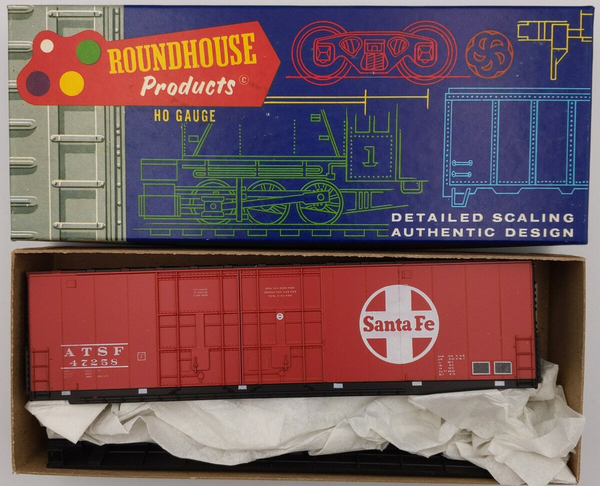 Roundhouse 1783 HO Santa Fe 50' Double Door High Cube Box Car Kit