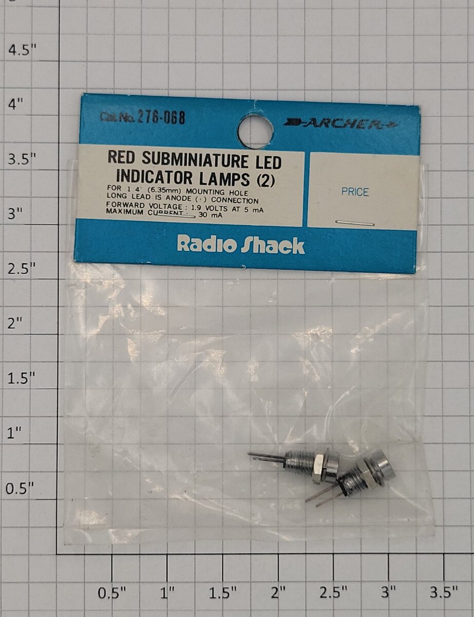 Archer 276-068 Red Subminiature Led Indicator Lamps (Pack of 2)