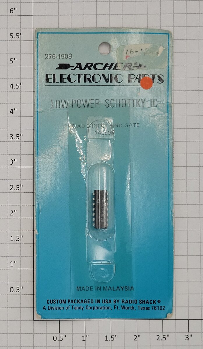 Archer 276-1908 Lower Power Schottky IC Quad 2 Input and Gate 74LS08