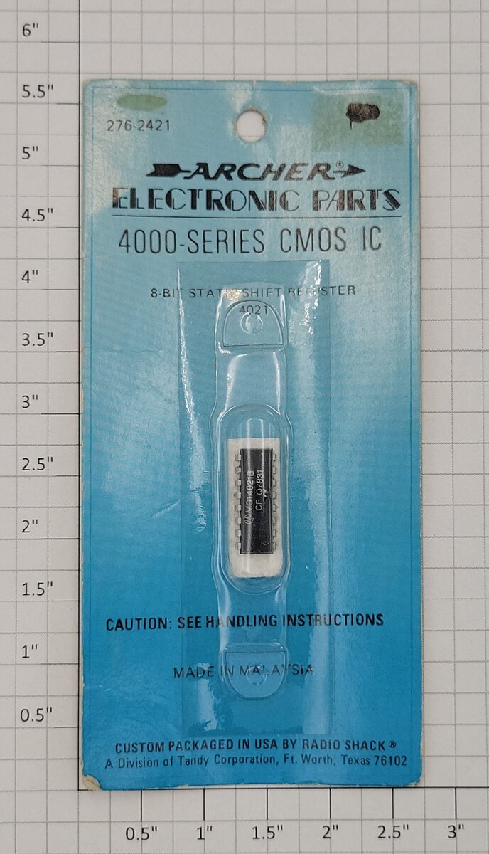 Archer 276-2421 4000 Series CMOS IC 8 Bit  Static Shift Register 4021