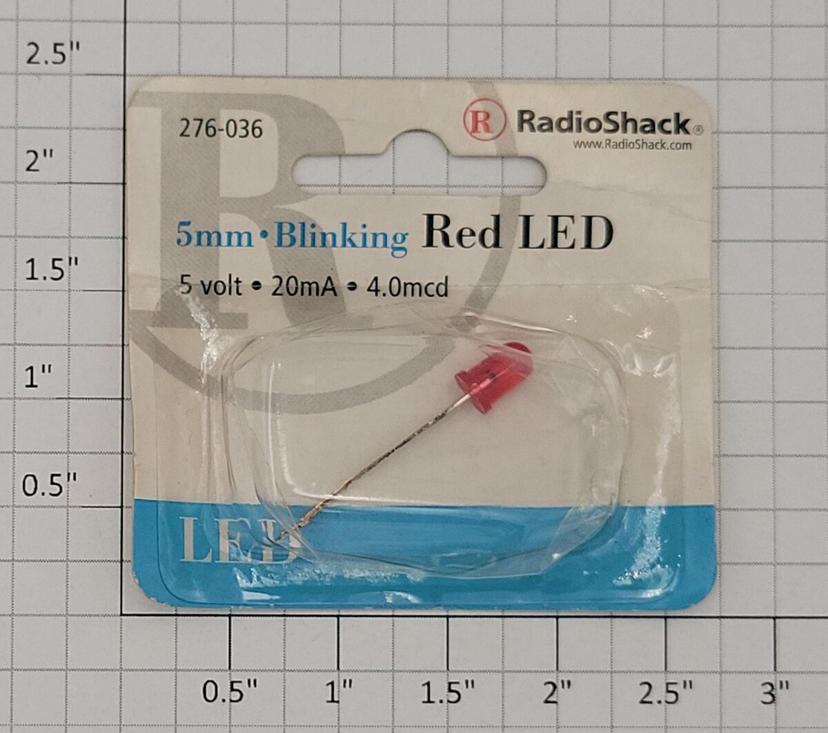Radio Shack 276-036 5mm Blinking Red LED 5 Volt 20 mA 4.0 mcd