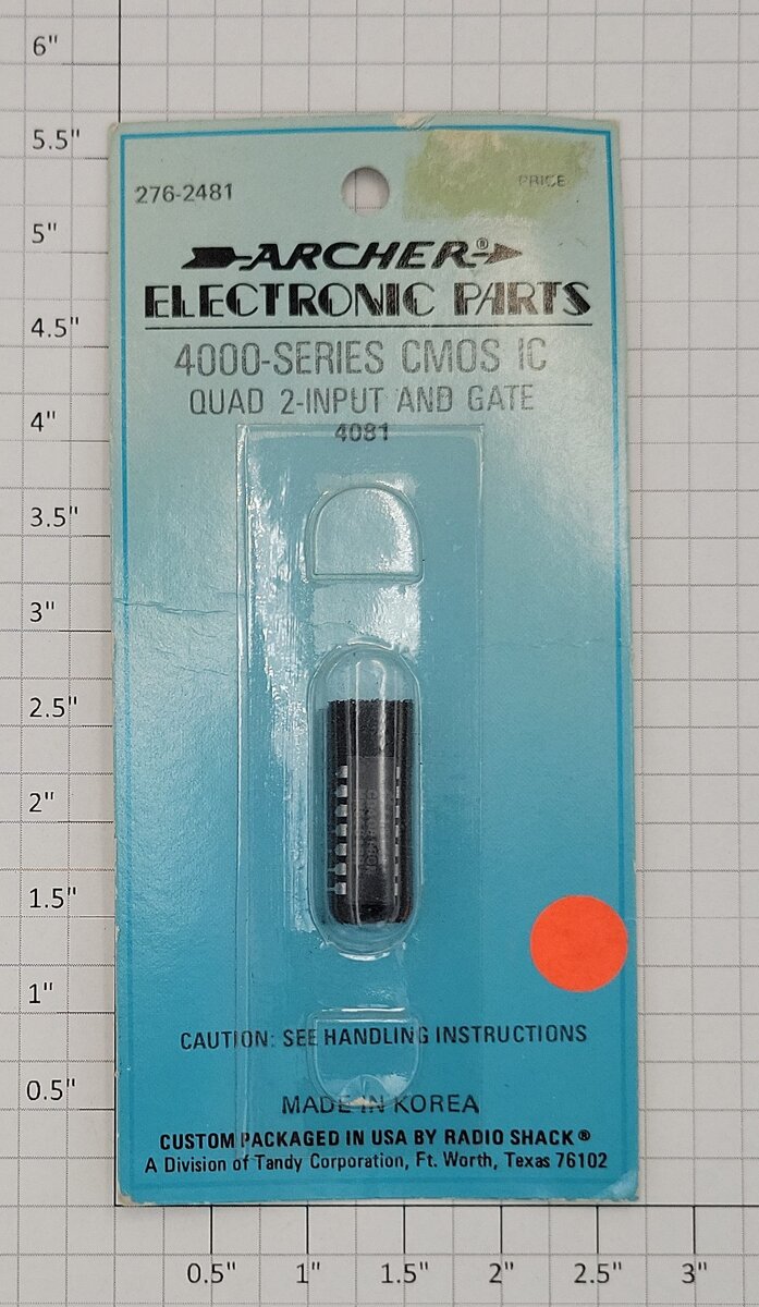 Archer 276-2481 4000 Series CMOS IC Quad 2-Input and Gate 4081
