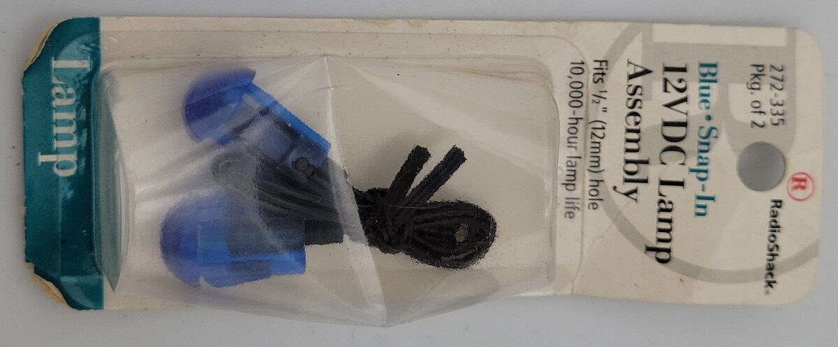 Radio Shack 272-0335 Blue Snap-In 12 VDC Lamp Assembly (Pack of 2)