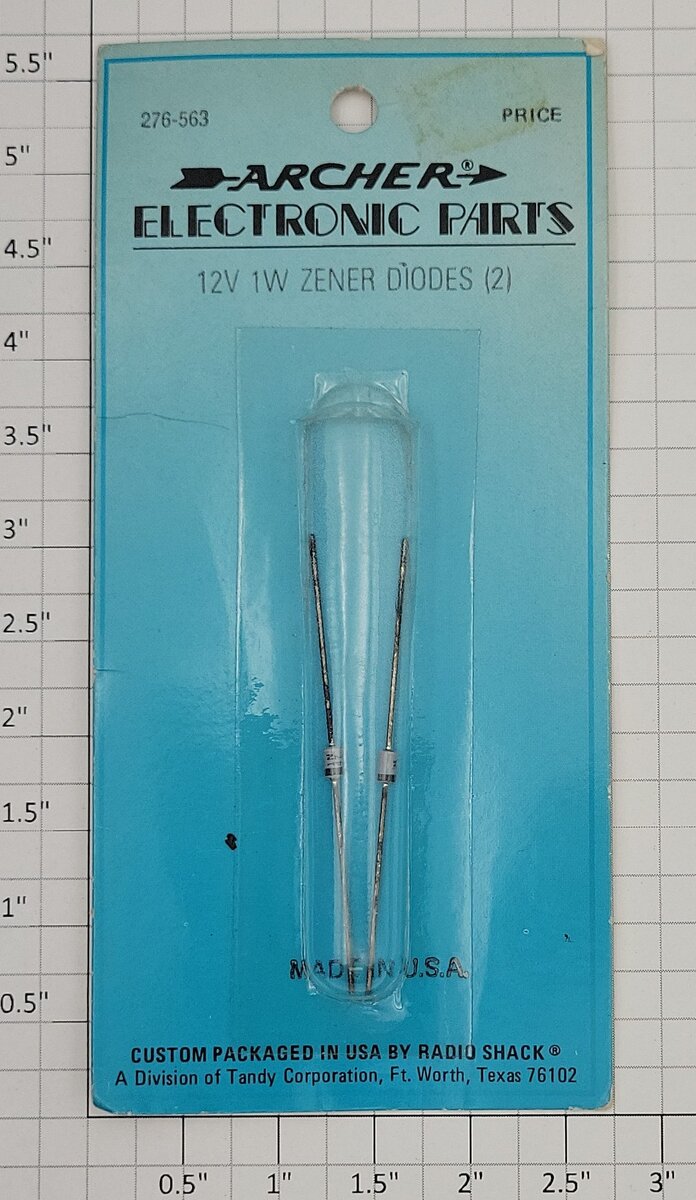 Archer 276-563 12 Volt 1 Watt Zener Diodes (Pack of 2)