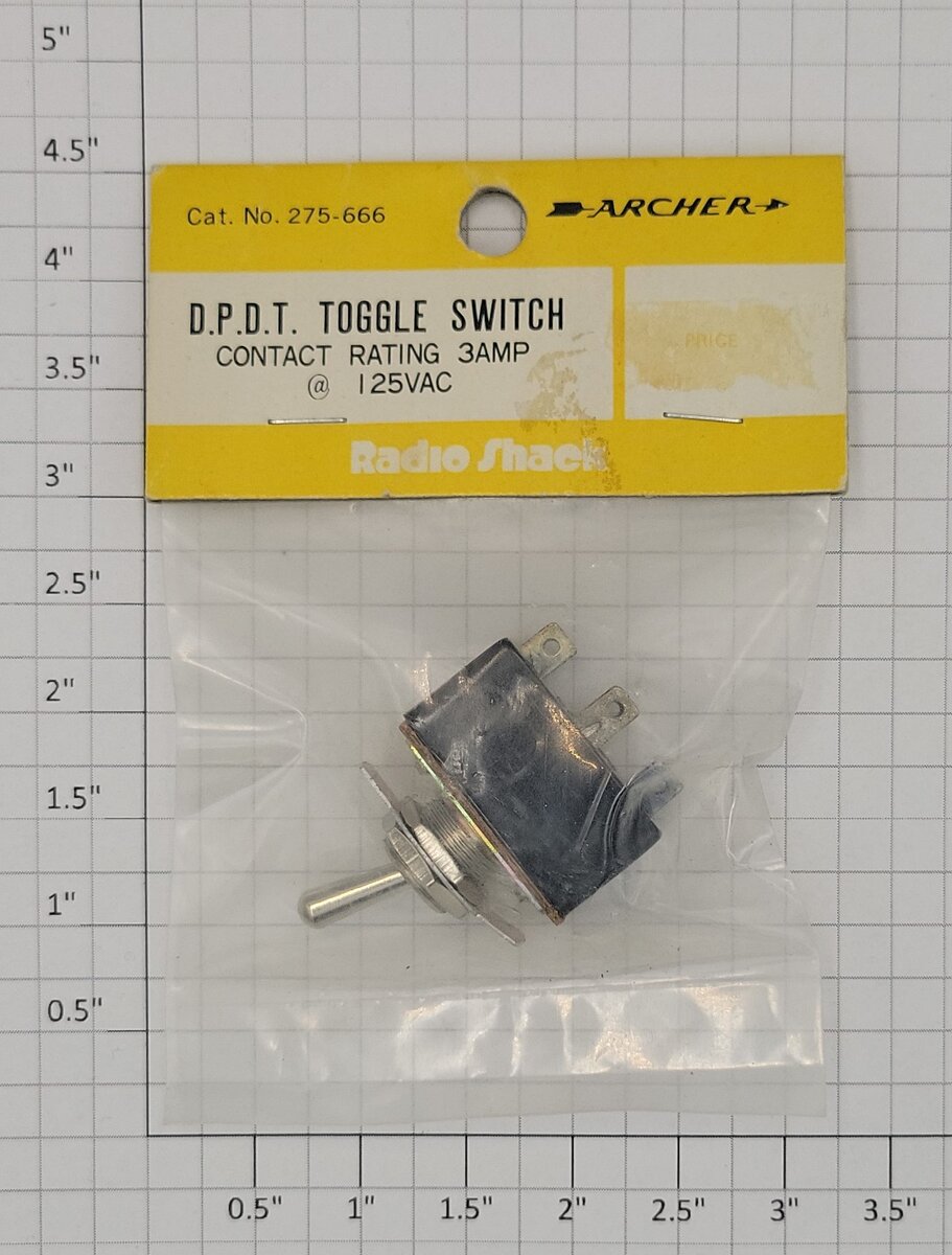 Archer 275-666 D.P.D.T. Toggle Switch Contact Rating 3 Amp 125 VAC