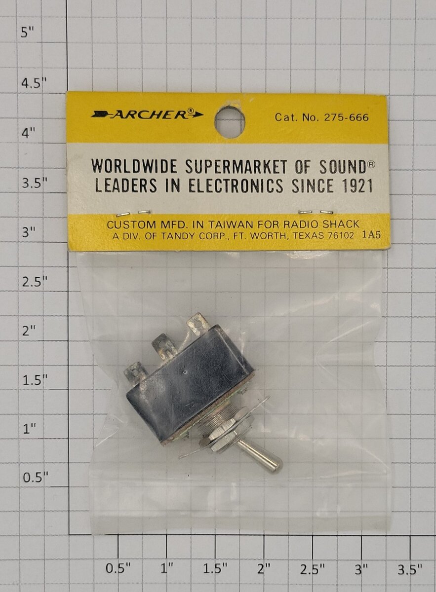 Archer 275-666 D.P.D.T. Toggle Switch Contact Rating 3 Amp 125 VAC
