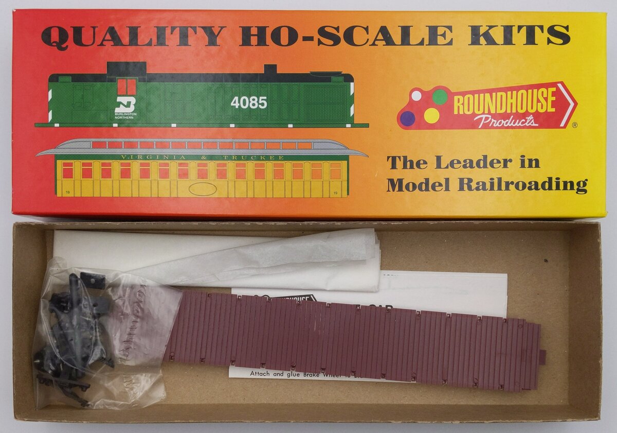 Roundhouse 1280 HO Undecorated 60' Flatcar Kit