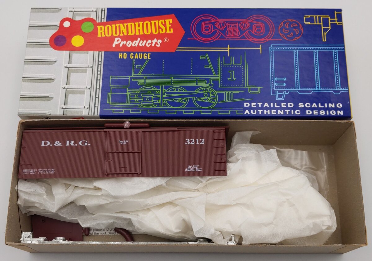 Roundhouse 3285 HO Denver & Rio Grande Western 36' Old Time Boxcar Kit