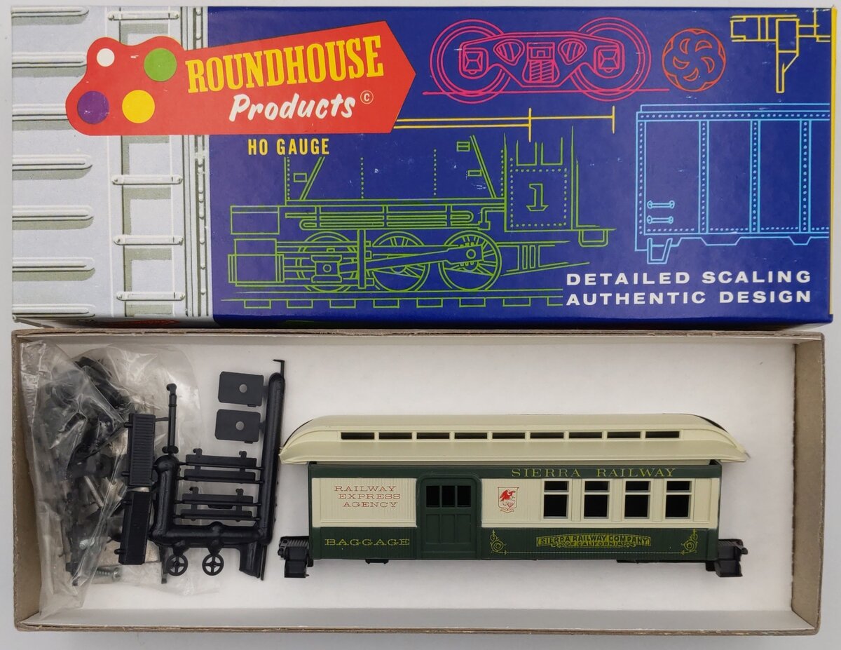 Roundhouse 3715 HO Sierra Railway 34' Overton Combine Baggage Kit