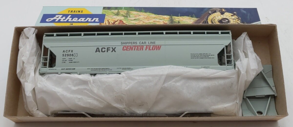 Athearn 1901 HO Scale ACFX 55' Center Flow Hopper # 52906 Kit