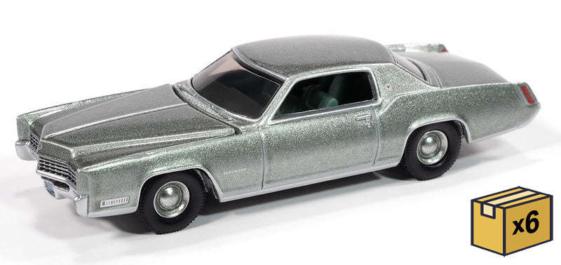 Auto World AWSP185-B-CASE 1:64 Light Green 1967 Cadillac Eldorado (Pack of 6)