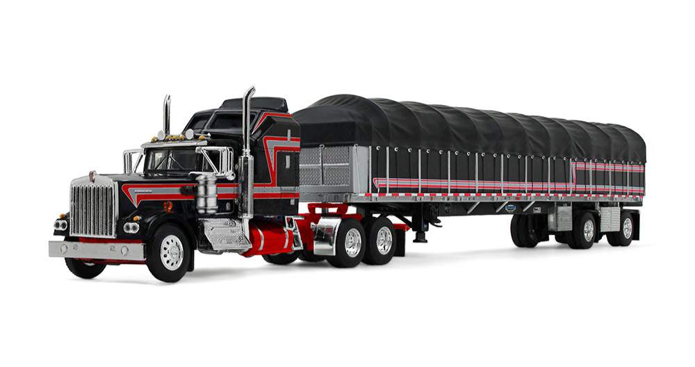 Die Cast Promotions 60-2056 1:64 Black/Red Kenworth W900A Aerodyne Sleeper