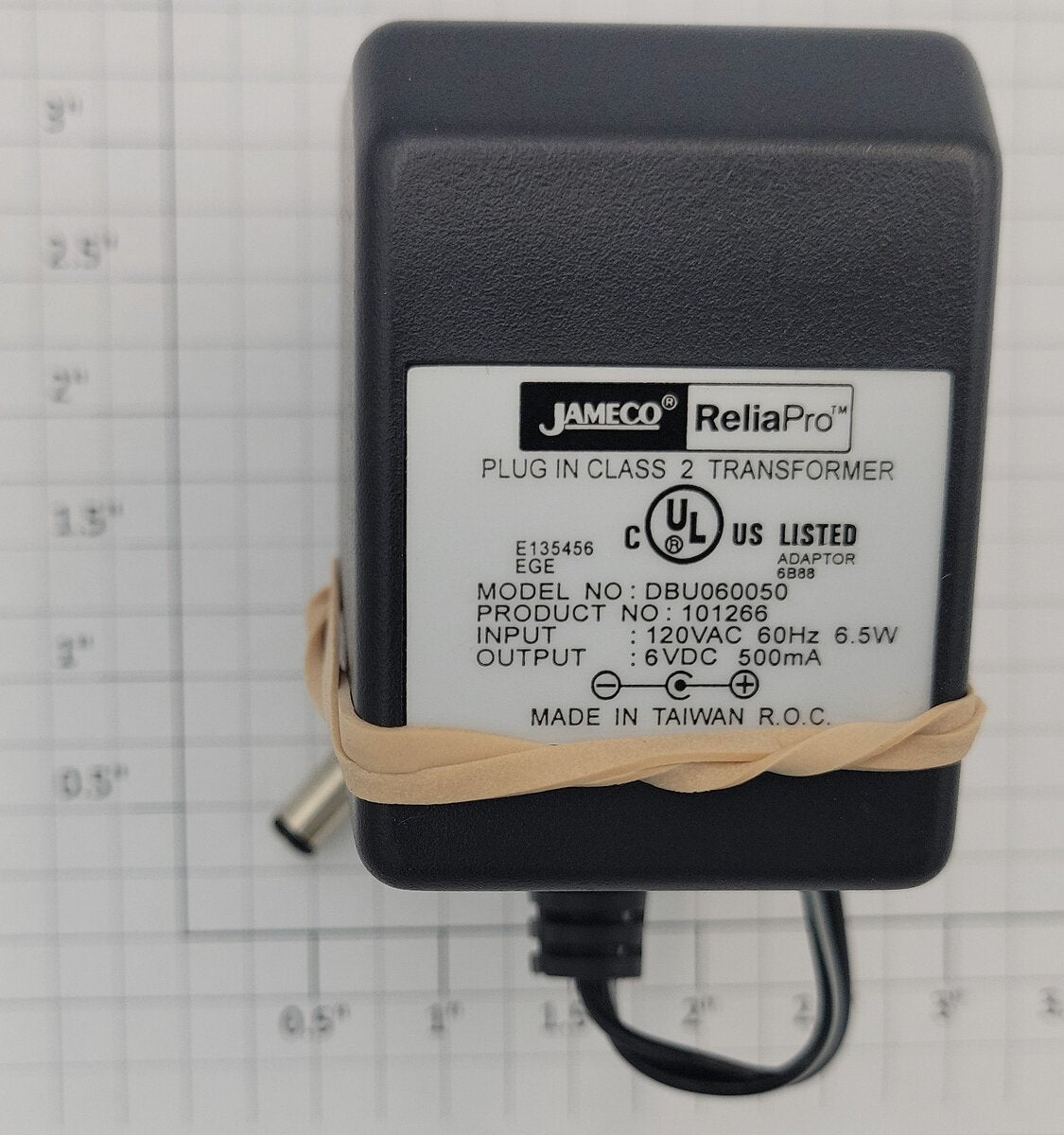 Jameco DBU060050 Plug in Class 2 Transformer Input 120VAC Output 6VDC