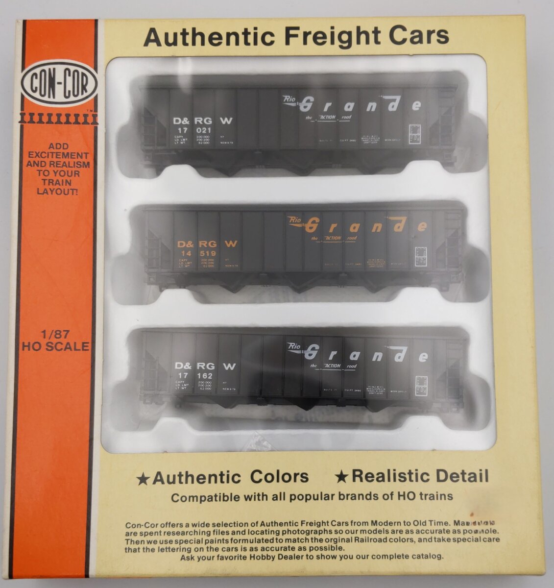 Con-Cor 01-930101 HO D&RGW 12 Panel 100 Ton Hopper Kits 3-Pack