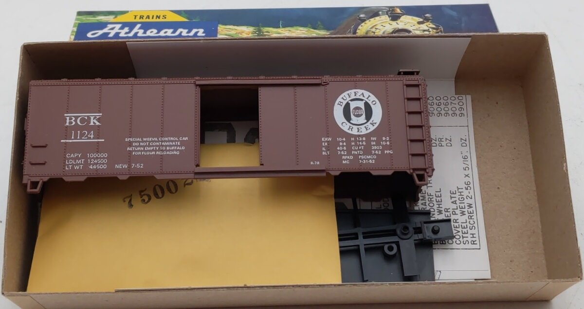 Athearn 3-1033 HO Scale Buffalo Creek Flour 40' Boxcar # 1124 Kit