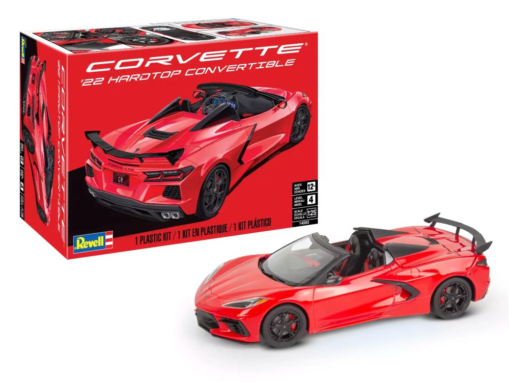 Revell 14583 1:25 2022 Corvette C8 Hardtop Convertible Plastic Model Kit