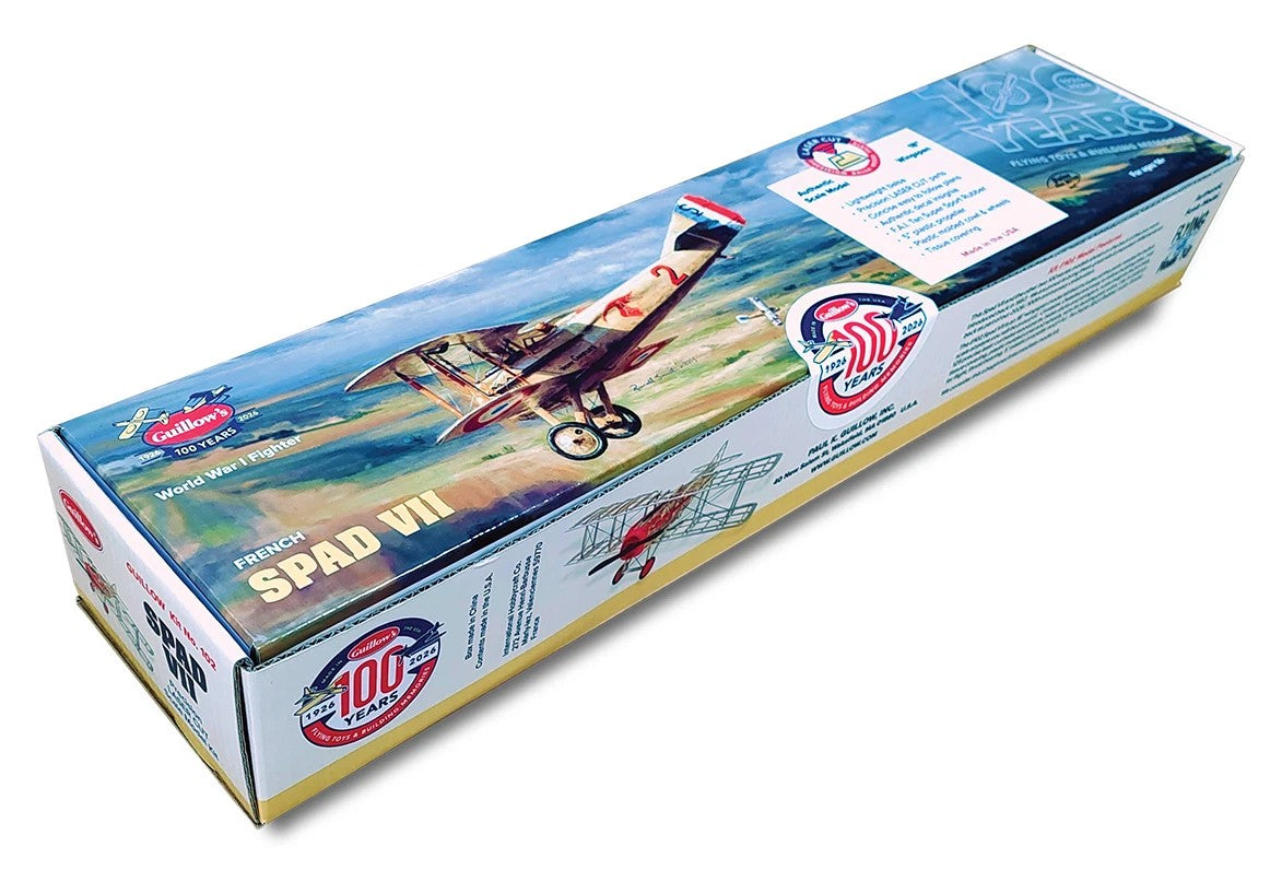 Guillows 102 1:17 French Spad VII WWI Biplanes Plastic Model Kit