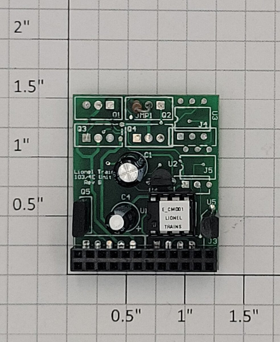 Lionel 103/4E Electronic Reversing Unit PCB Circuit Board Rev. B with CMD01 Chip