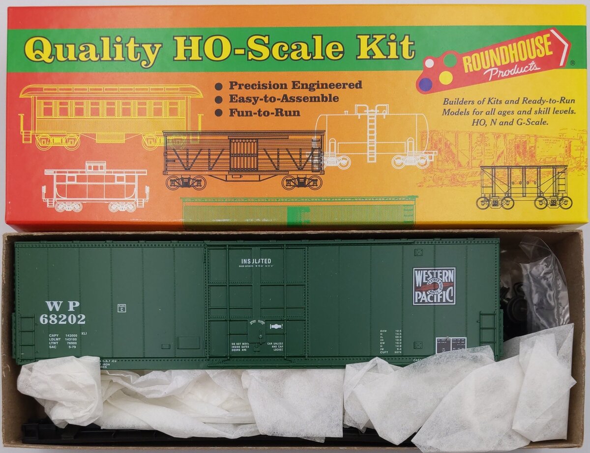 Roundhouse 77205 HO Western Pacific 50' H/C Plug Door Boxcar Kit