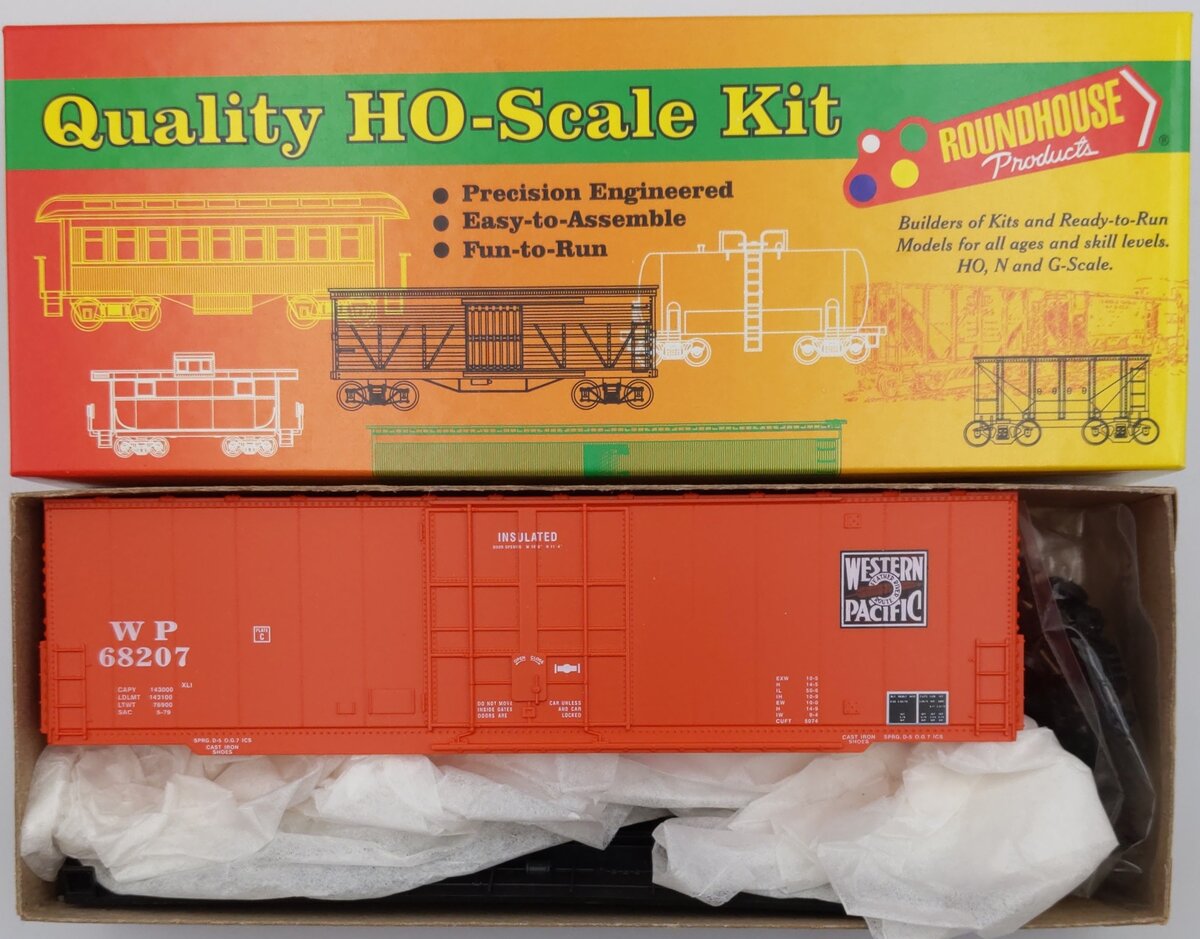 Roundhouse 77206 HO Western Pacific 50' H/C Plug Door Boxcar Kit