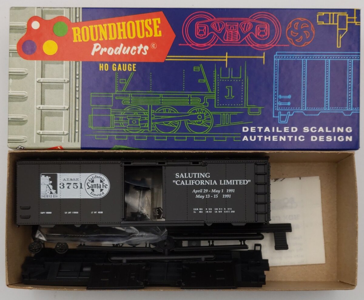 Roundhouse 3751 HO Santa Fe 40' California Limited Boxcar Kit
