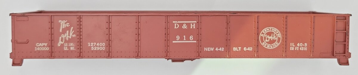 American Flyer PA9986 S Scale Tuscan D & H 916 Gondola Shell