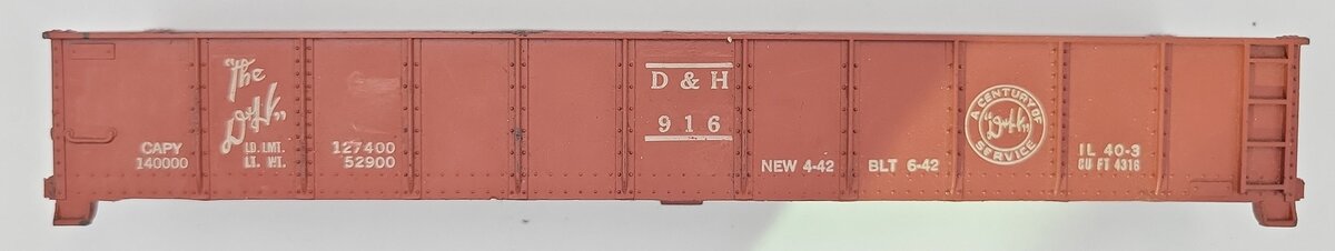 American Flyer PA9986 S Scale Tuscan D & H 916 Gondola Shell