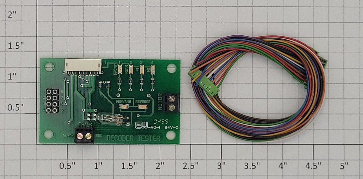 NCE 5240219-E DCC Decoder Tester PCB Circuit Board with Wires