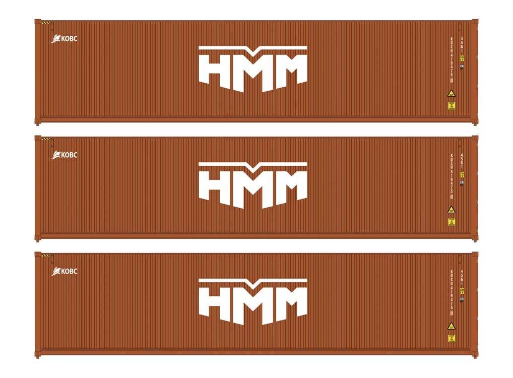 Walthers 949-18256 HO HMM 40' Fully Corrugated Container (Pack of 3)