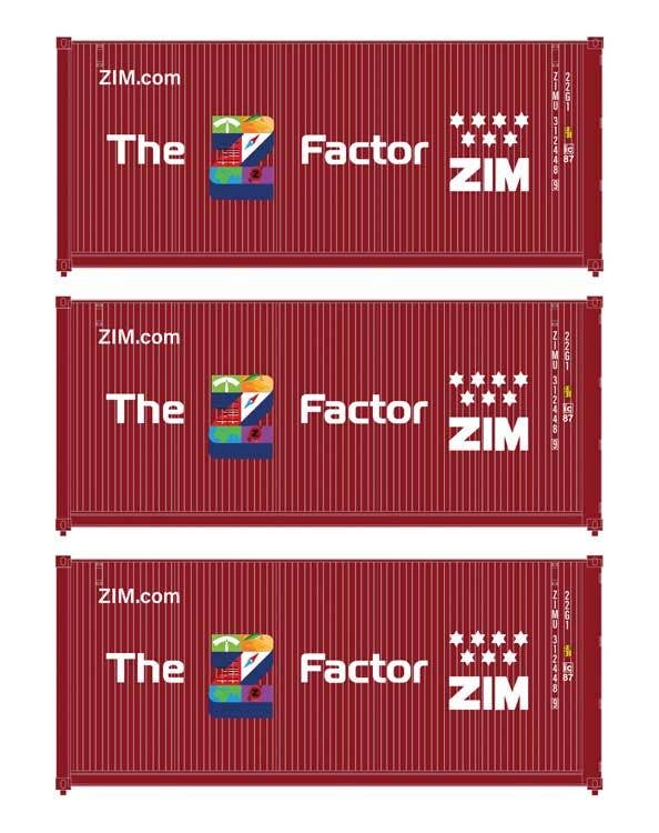 Walthers 949-18057 HO ZIM 20' Fully Corrugated Container (Pack of 3)