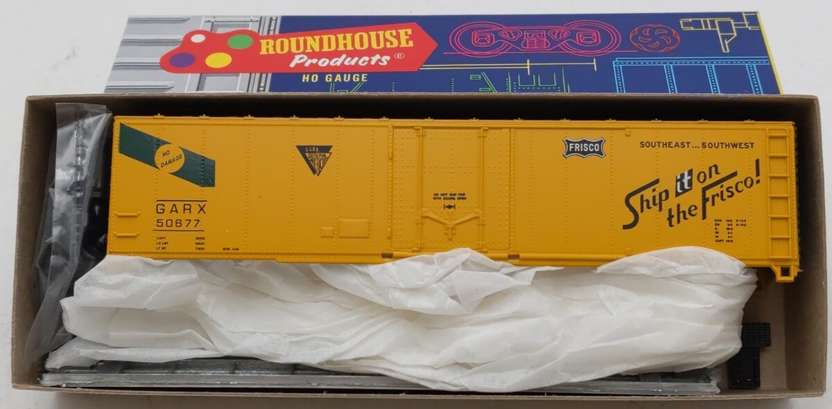Roundhouse 1234 HO Scale Frisco 50' Garx Boxcar # 50677 Kit