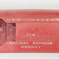 American Flyer PA10089 Red New Haven Railway Express Agency Shell #718