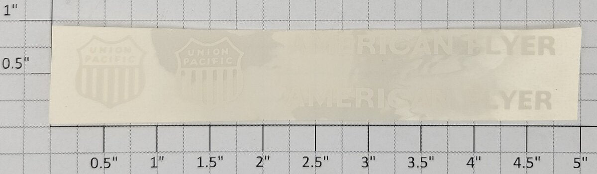 American Flyer ST-33xUPB White Lettering Union Pacific Tender Sticker Decal Set