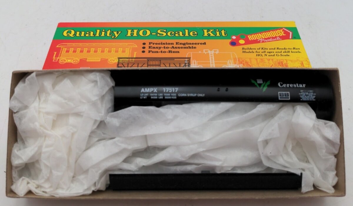 Roundhouse 77202 HO Scale 50' Cerestar / AMPX Modern Tank Car # 17517 Kit