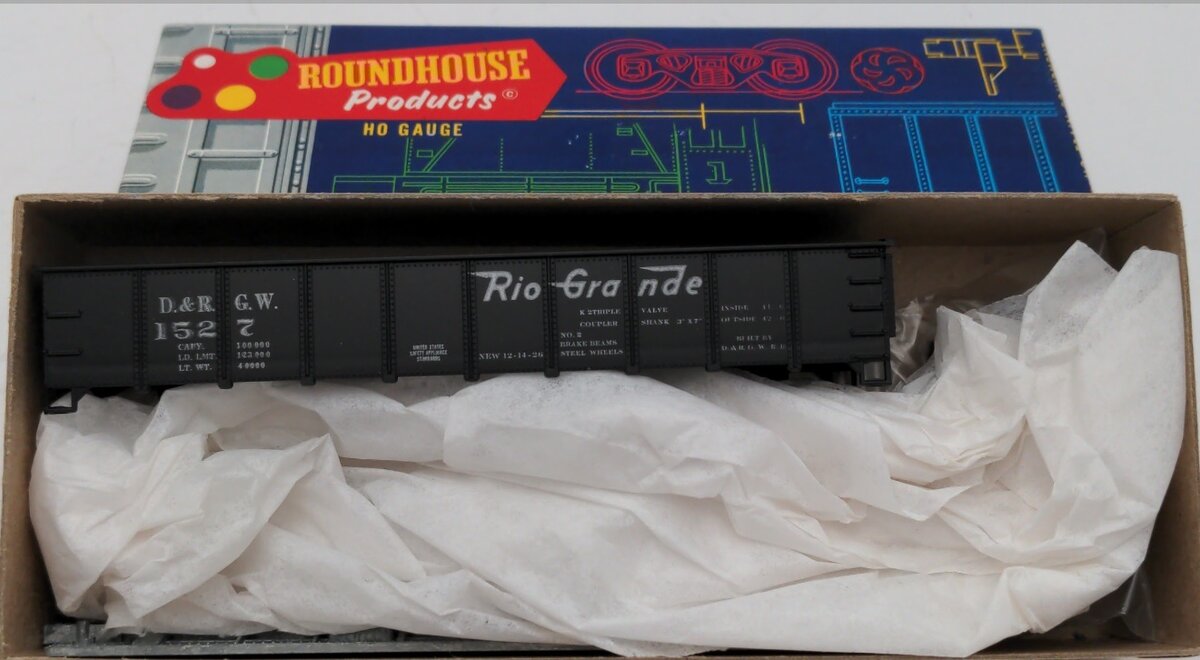 Roundhouse 3016 HO Denver & Rio Grande Western 40' Gondola # 1527 Kit