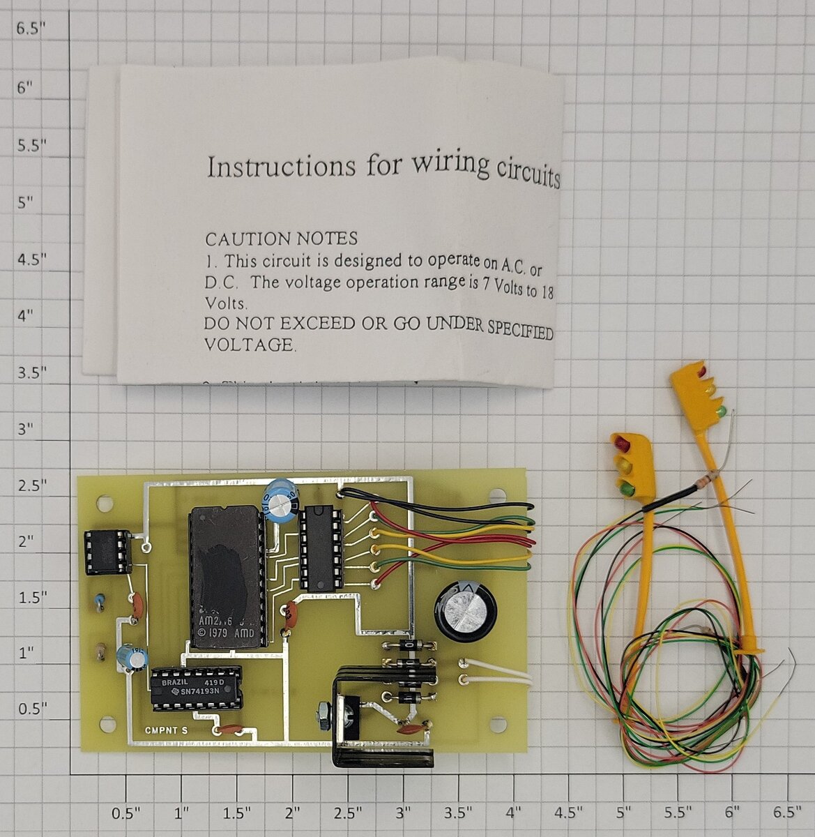 Acme 0908-1 Single Pole Stop Lights PCB Circuit Board with Instructions