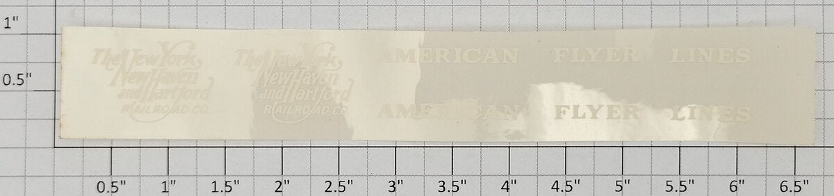 American Flyer ST-293/296 White Lettering NY, NH&H Tender Sticker Decal Set
