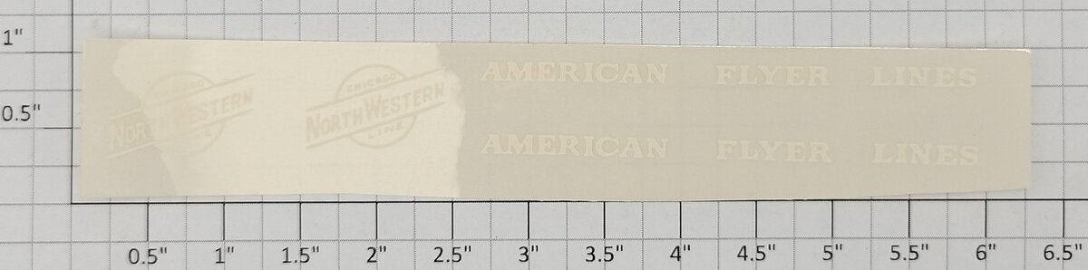 American Flyer ST-282/287 White Lettering C&NW Tender Sticker Decal Set