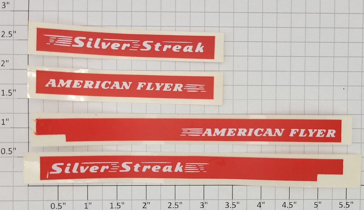 American Flyer ST-405 405 Silver Streak Side Sticker Decal Set (Set of 4)