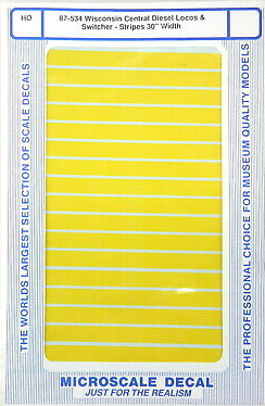 Microscale 87-534 HO Wisconsin Central Diesel Locomotive Switcher Stripes 30