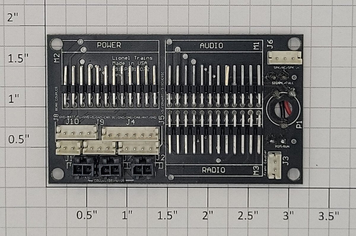 Lionel 691PCB1072  PCB Circuit Board Missing Switches and Volume Control