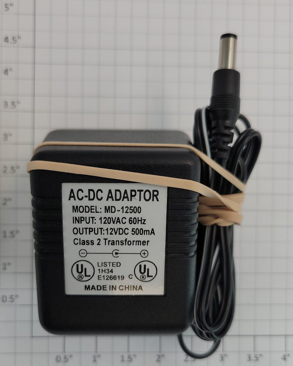 Acme MD-12500  AC-DC Adapter Input 120-VAC Output 12-VDC