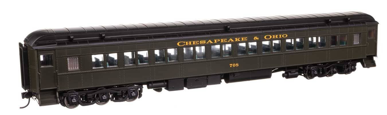 Walthers 920-17605 HO C&O 82' Pullman-Built Heavyweight Paired-Window Coach #708