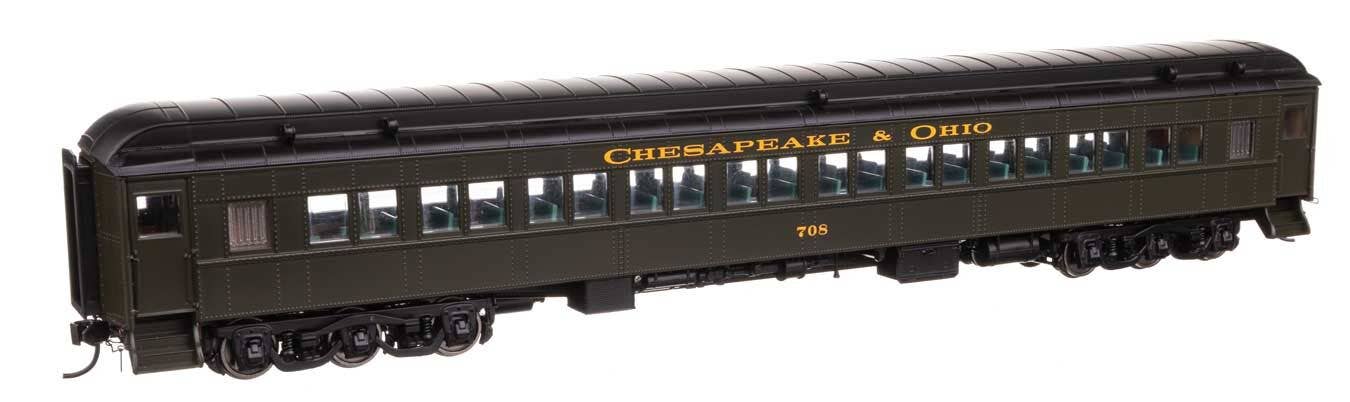 Walthers 920-17605 HO C&O 82' Pullman-Built Heavyweight Paired-Window Coach #708