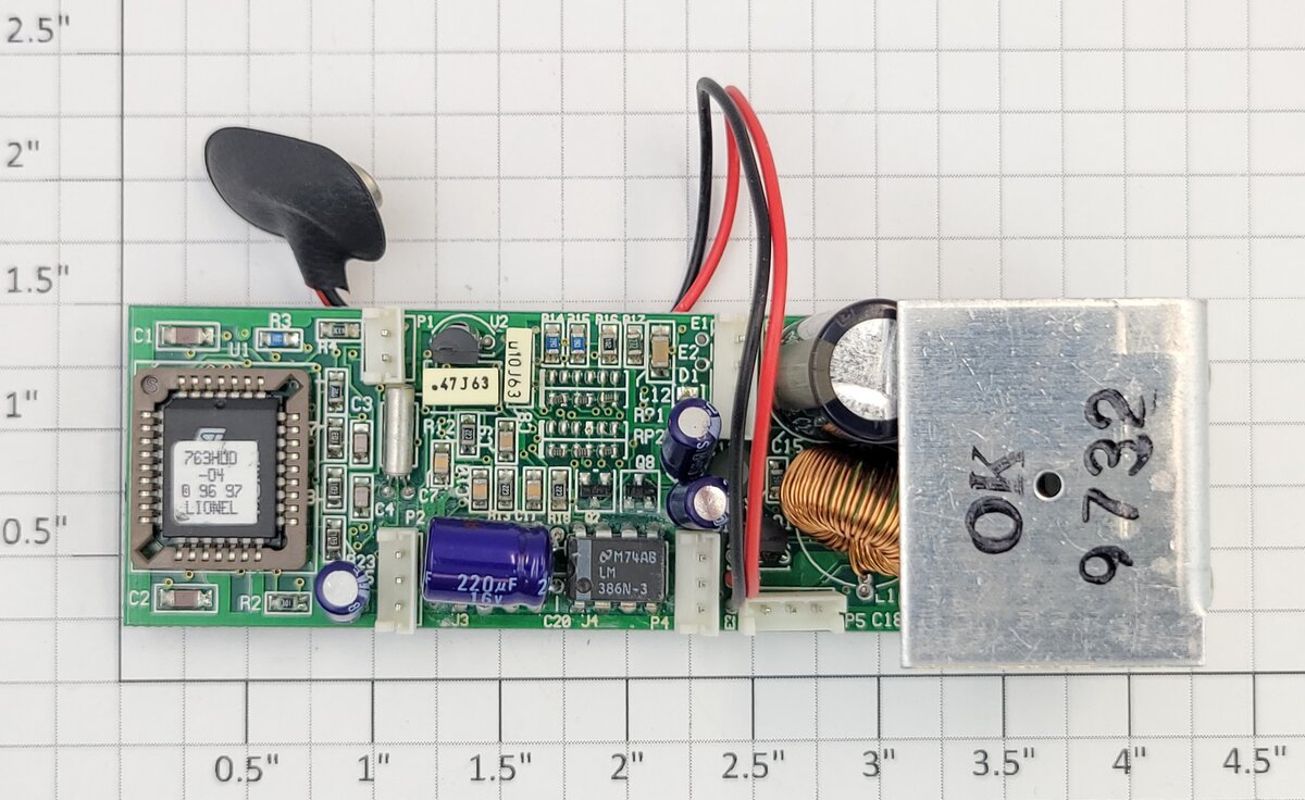 Lionel 691-PCB1-002 RailSounds 2.5 Rev 1.2 DC PCB Circuit Board with Chips