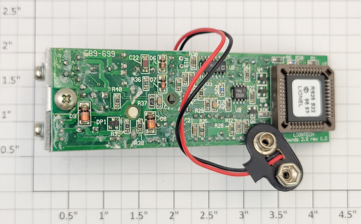 Lionel 691-PCB1-002 RailSounds 2.5 Rev 1.2 DC PCB Circuit Board with Chips