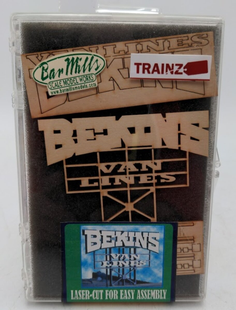 Bar Mills 0232 HO & O Scale Bekins Van Lines Billboard Sign Laser Cut Kit