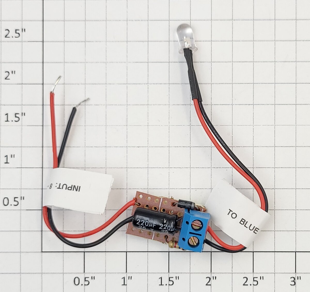 Acme 0908-1 Red LED Light PCB Circuit Board - Wired