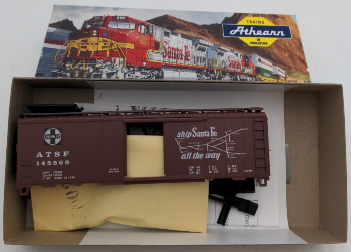 Athearn 5014 HO Scale Santa Fe Grand Canyon 40' AAR Steam Boxcar # 145568 Kit