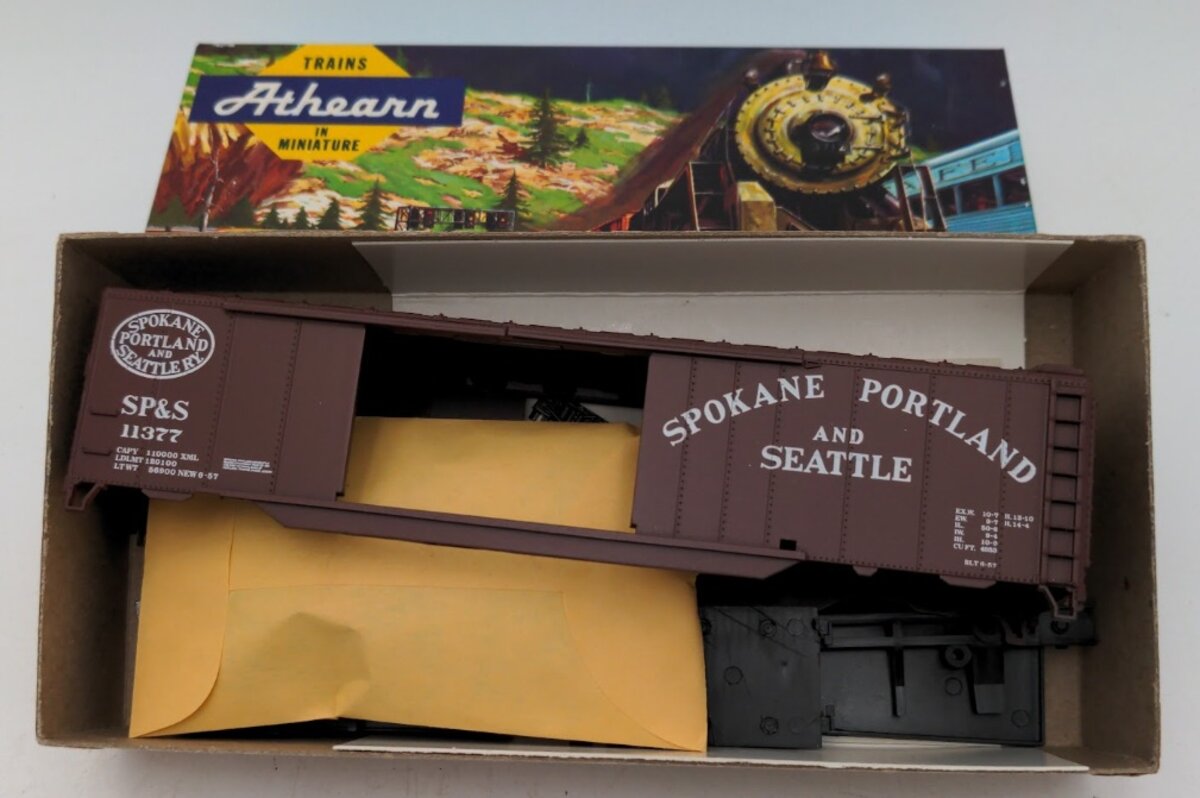 Athearn 154 154 HO Spokane Portland & Seattle 50' Double Door Boxcar #11377 Kit